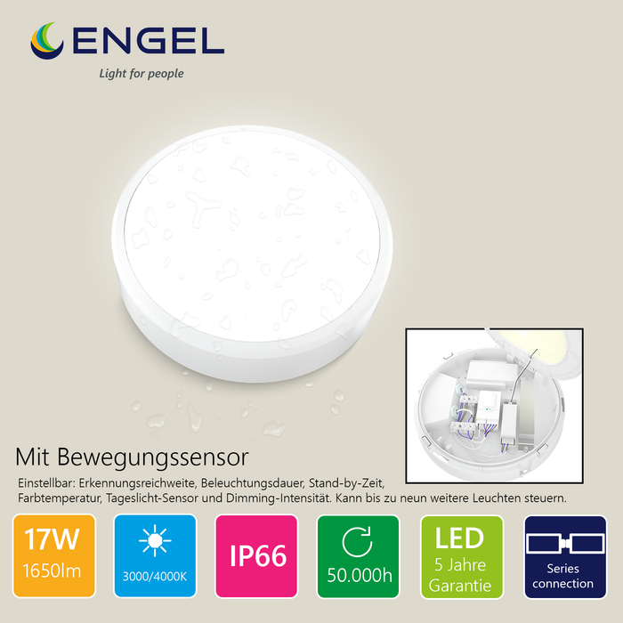 Engel Calla LED-Leuchte – Vernetzbare Wand- & Deckenleuchte optional mit Sensor Engel Lighting