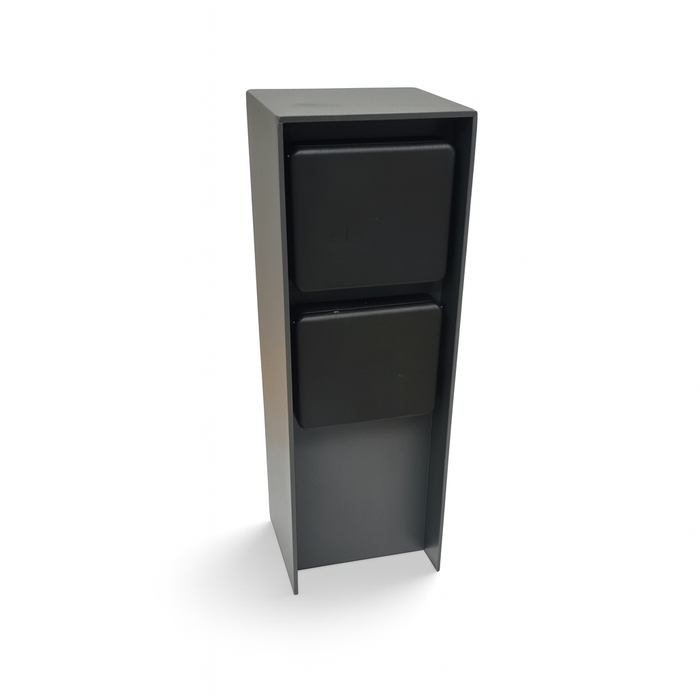 BOLD Steckdosensäule Abano 2-Fach | Gartensteckdose Outdoor IP44 | Aluminium Anthrazit | Steckdosenturm eckig 3680 Watt