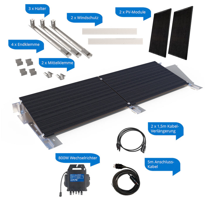 Engel Helios 800W Garten-Balkonkraftwerk Komplettpaket flexible Lösung für Ost-West & Süd-Ausrichtung