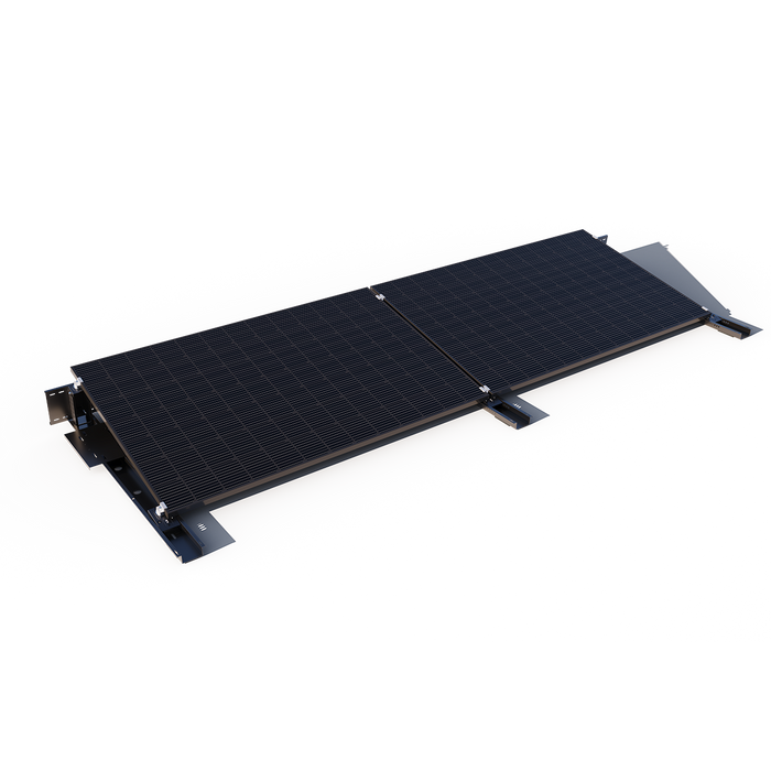 Helios Flachdach-Halterung – ballastiertes PV-Montagesystem für Flachdächer und Bodenflächen