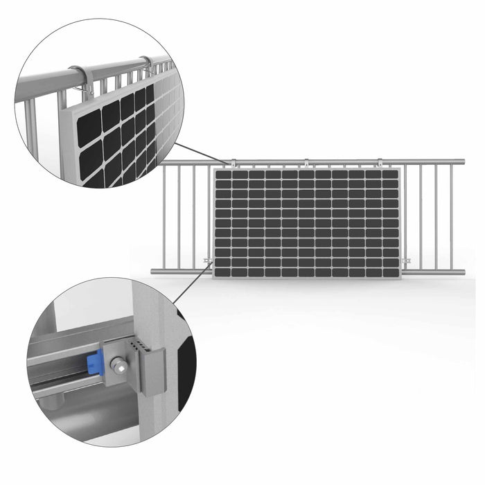 Plutus Solarmodul-Halterung für Gitterbalkone Plutus Solarmodul-Halterung für Gitterbalkone