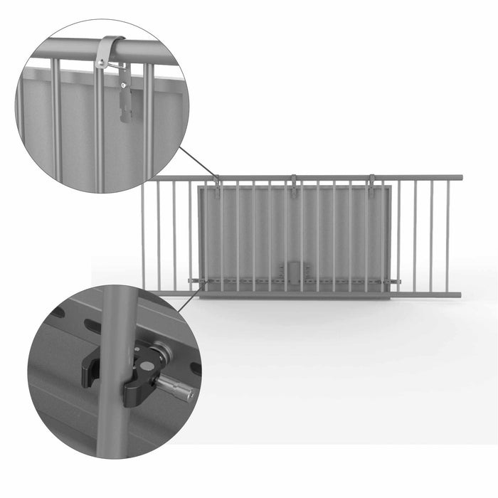 Plutus Solarmodul-Halterung für Gitterbalkone Plutus Solarmodul-Halterung für Gitterbalkone