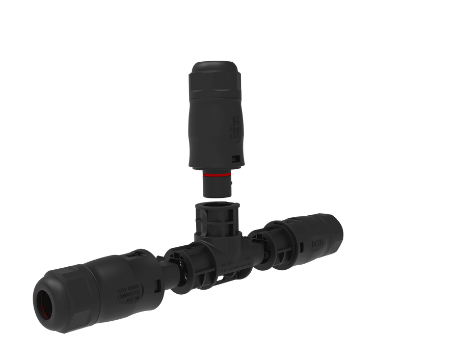 T-Verbinder mit BC01-Anschlüssen – Parallelbetrieb von Micro-Invertern nach VDE-Standards