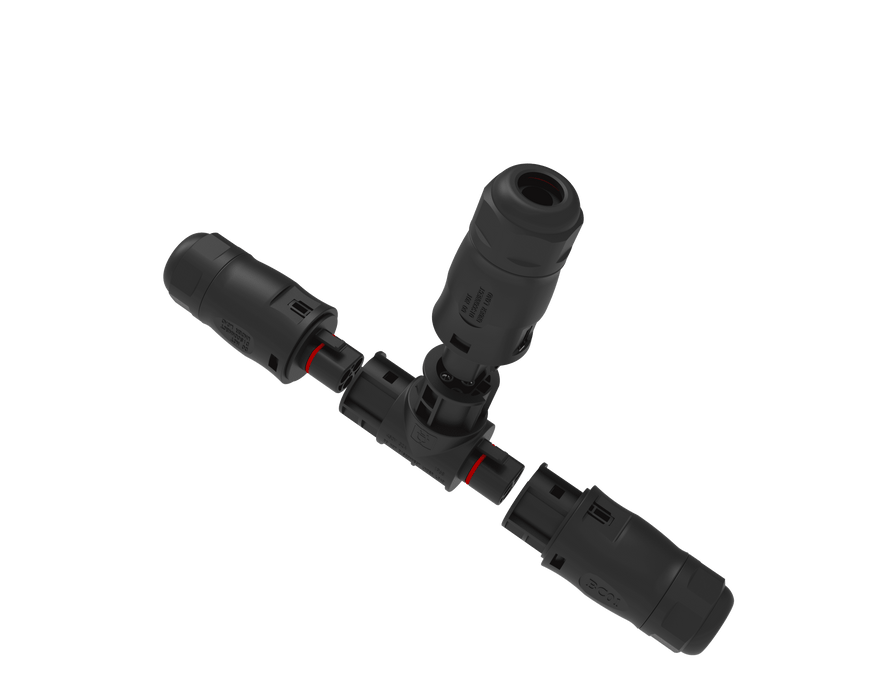 T-Verbinder mit BC01-Anschlüssen – Parallelbetrieb von Micro-Invertern nach VDE-Standards