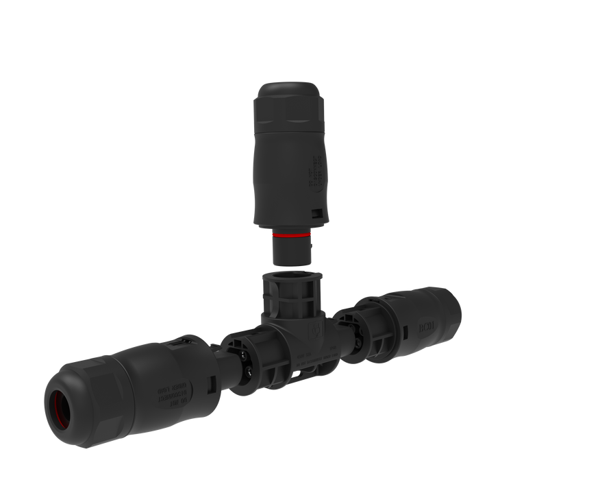 T-Verbinder mit BC01-Anschlüssen – Parallelbetrieb von Micro-Invertern nach VDE-Standards