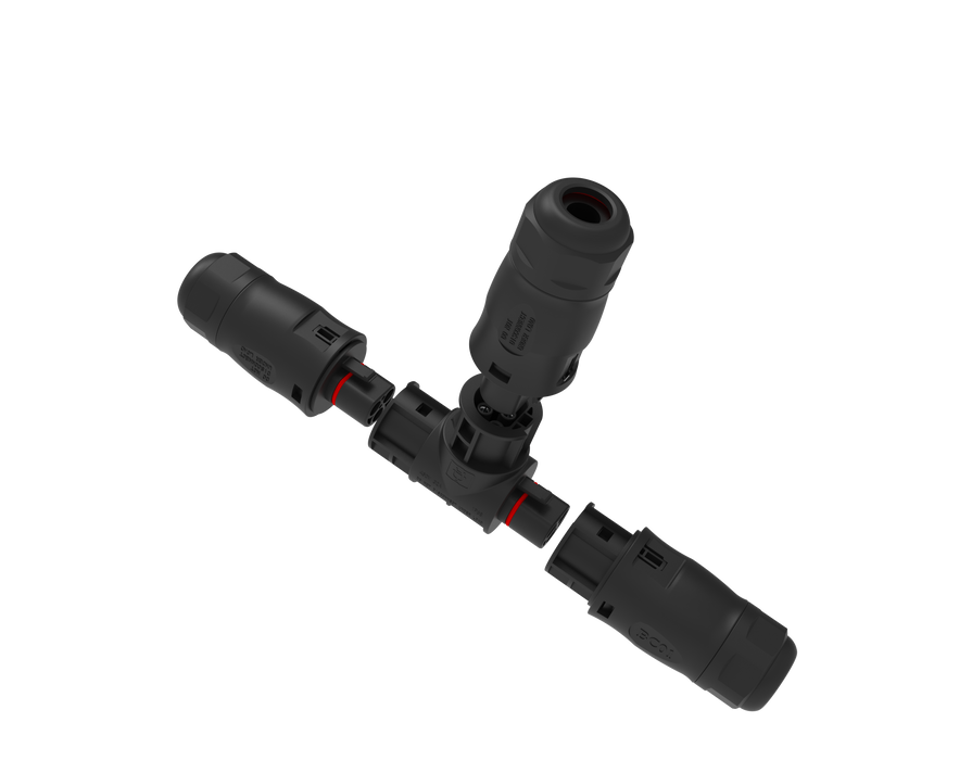 T-Verbinder mit BC01-Anschlüssen – Parallelbetrieb von Micro-Invertern nach VDE-Standards